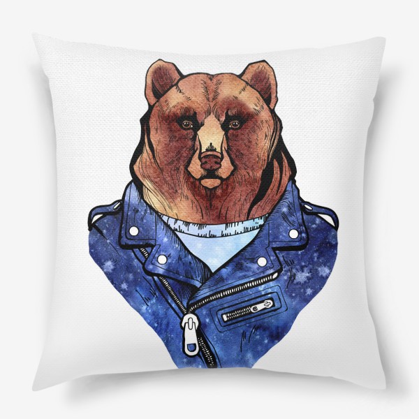 Подушка «Медведь в куртке-косухе. Для него »