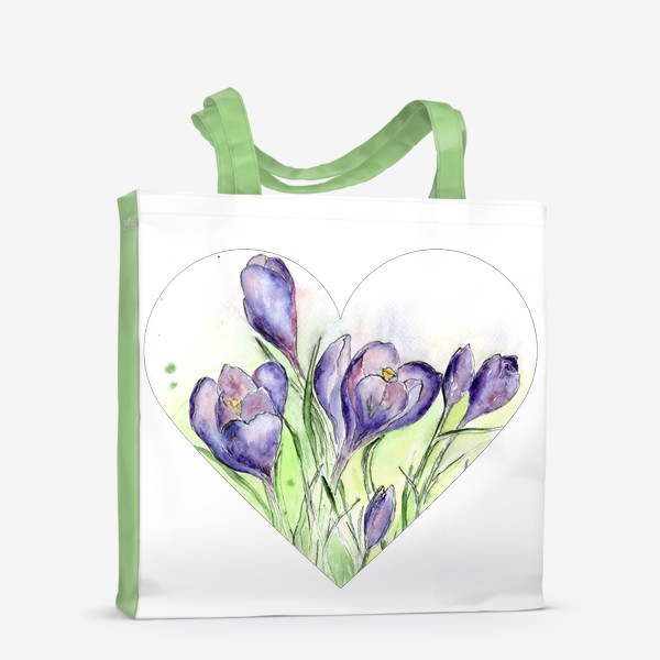 Сумка-шоппер «Весна в сердце - цветущие крокусы»