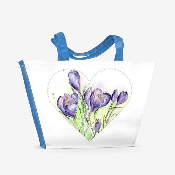 Пляжная сумка «Весна в сердце - цветущие крокусы»