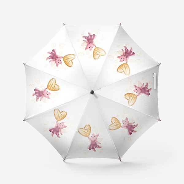 Зонт «Хрюша-купидон. День Влюблённых.»