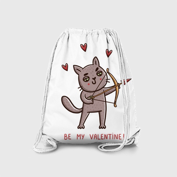 Рюкзак «Дерзкий кот - купидон. Подарок на 14 февраля. Be my Valentine! День Святого Валентина»