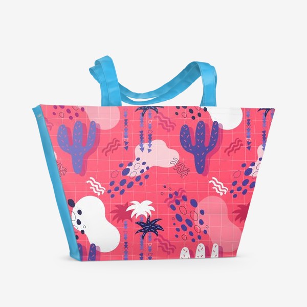 Пляжная сумка «Ярко-розовый закат - абстракция»