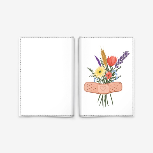 Обложка для паспорта «Пластырь с цветами»