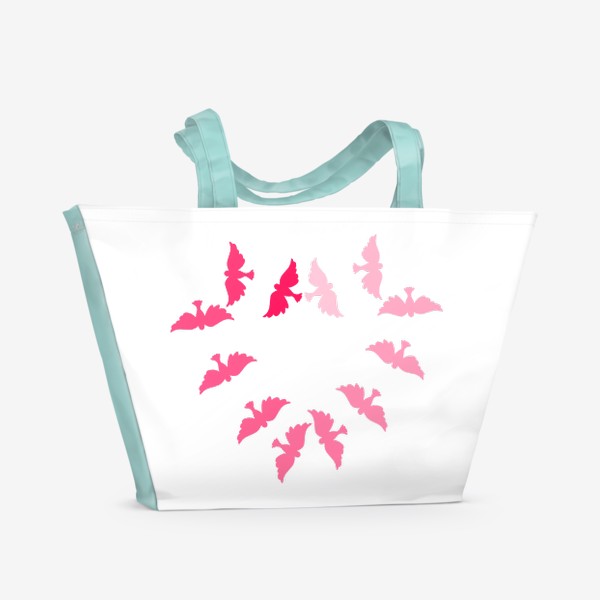 Пляжная сумка «Любовь. Птицы.»
