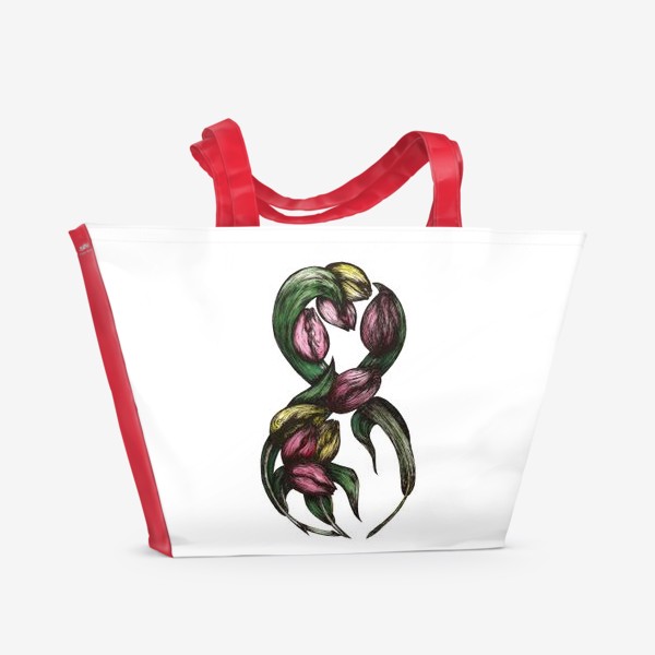 Пляжная сумка «Тюльпаны 8 марта»