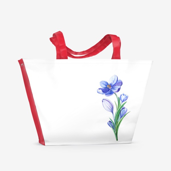 Пляжная сумка «Крокусы. Весенние цветы»