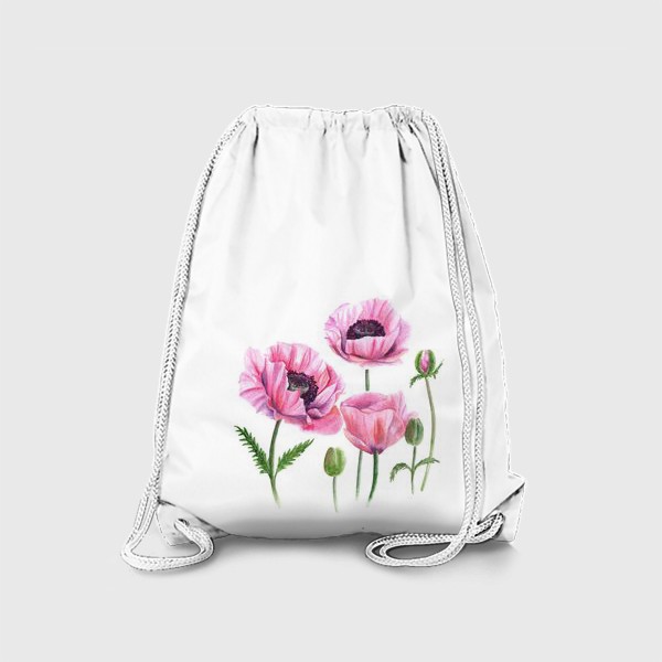 Рюкзак «Розовые акварельные маки»