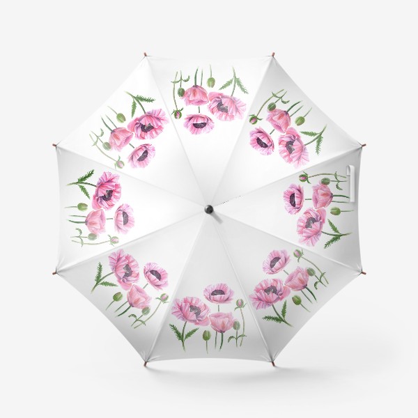 Зонт «Розовые акварельные маки»