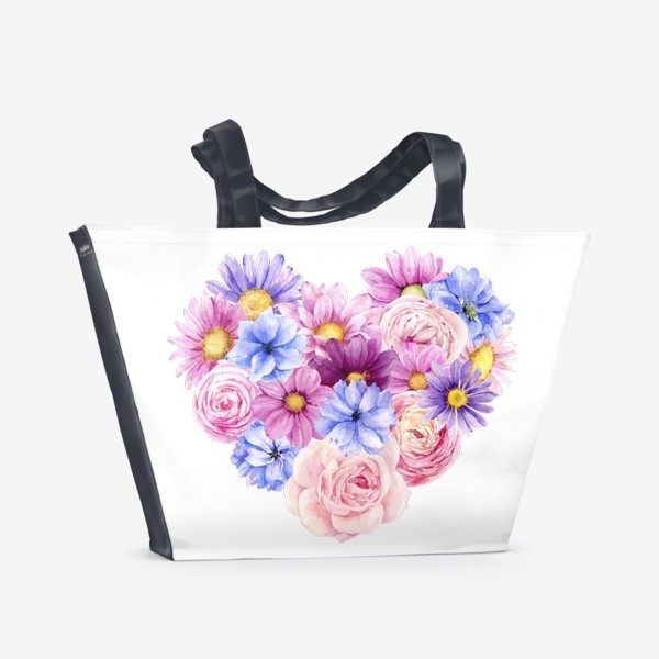 Пляжная сумка «Цветочное сердце»