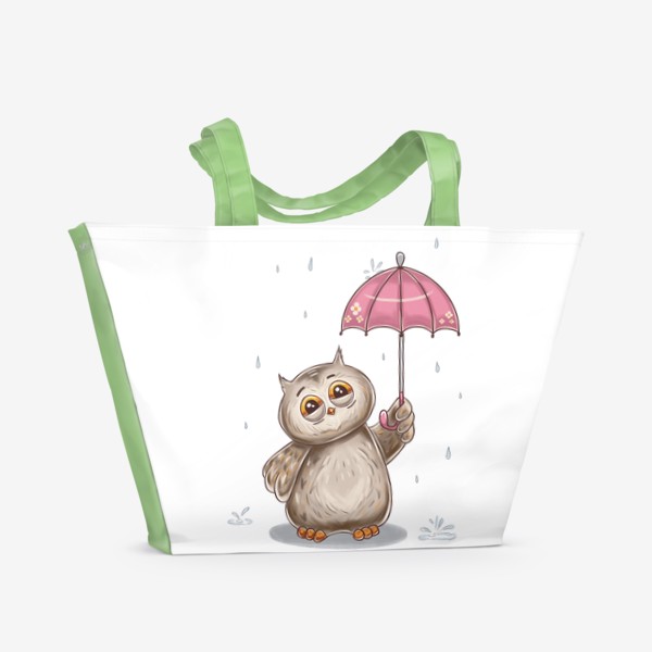 Пляжная сумка «Сова с зонтиком»