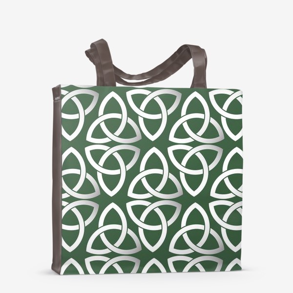 Сумка-шоппер «Кельтский узор на зеленом фоне»