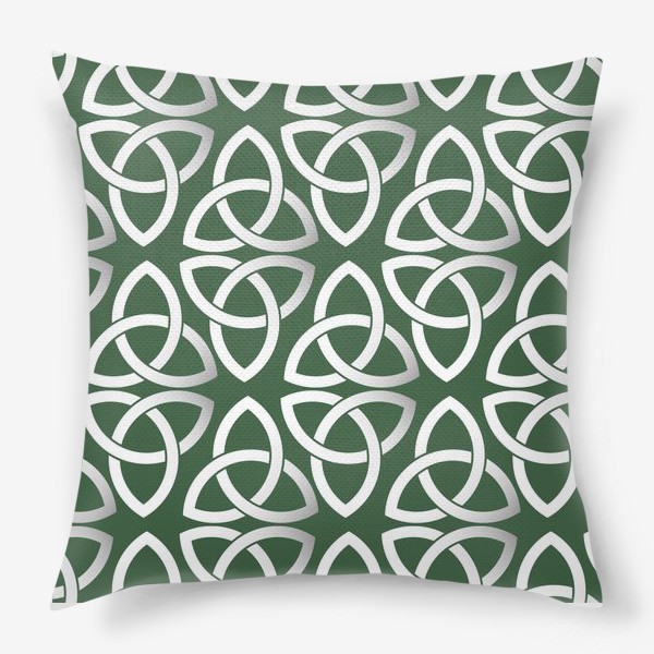 Подушка «Кельтский узор на зеленом фоне»