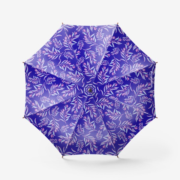 Зонт «Оливковые веточки на синем»