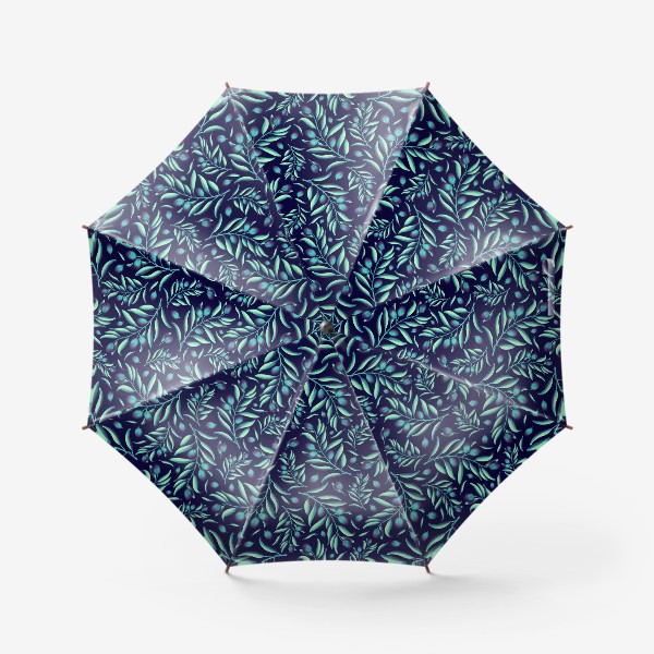 Зонт «Оливковые веточки на темно-синем »