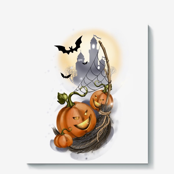 Холст «Хеллоуин, тыквы к празднику»