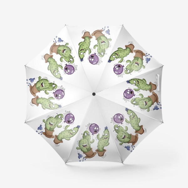 Зонт «Веселые кактусы, юмор, кактусы»