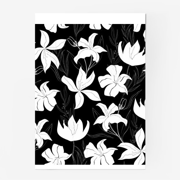 Постер «белые лилии, цветы»