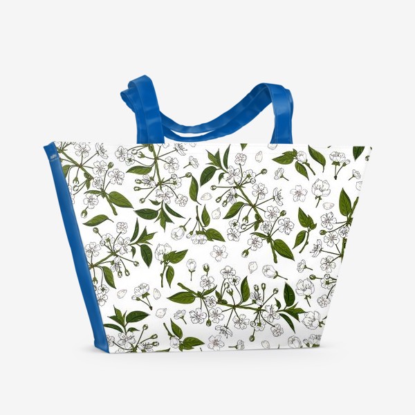 Пляжная сумка «цветущая вишня, сакура»