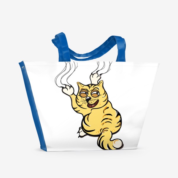 Пляжная сумка «Кот точит когти.»