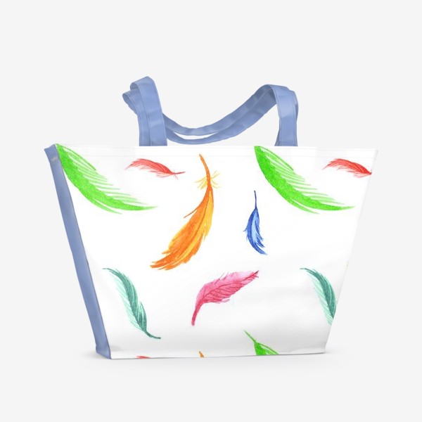 Пляжная сумка «Паттерн с перьями»