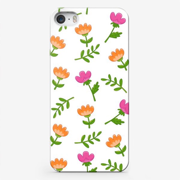 Чехол iPhone «Розовые и оранжевые тюльпаны»