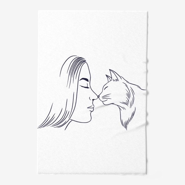 Полотенце «Девушка и Кошка»