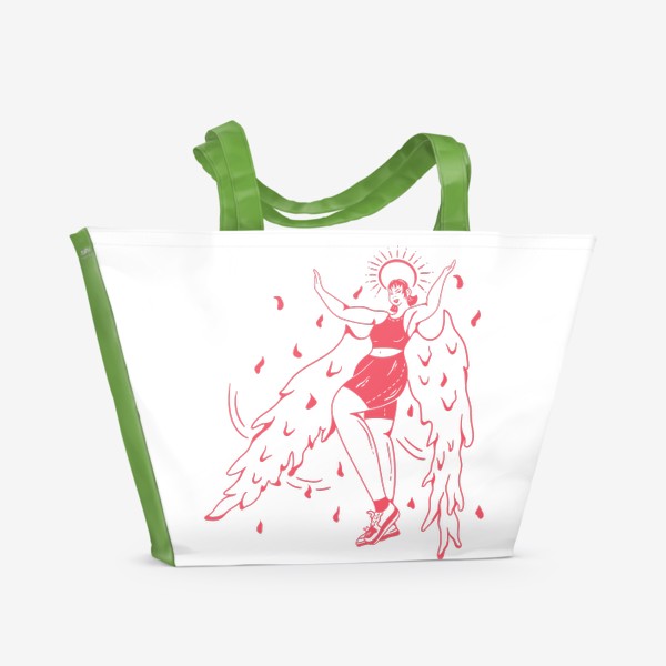 Пляжная сумка «Девушка с крыльями (Девушка Ангел) »