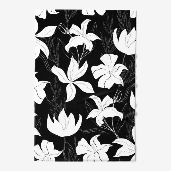 Полотенце «белые лилии, цветы»