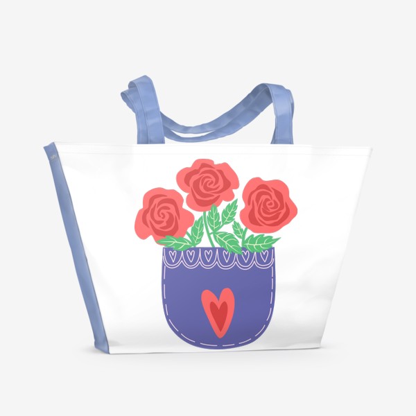 Пляжная сумка «Розы в кармане»