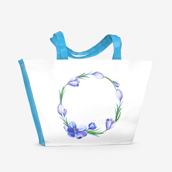 Пляжная сумка «Весенний венок с крокусами»