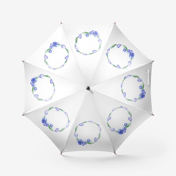 Зонт «Весенний венок с крокусами»