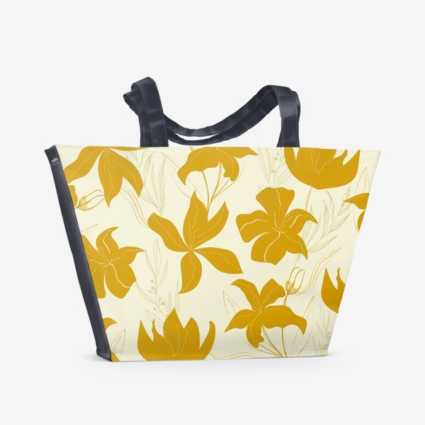 Пляжная сумка «золотые цветы. тюльпаны»
