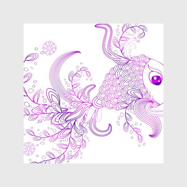 Шторы «Рыбка с цветочным орнаментом на хвосте»