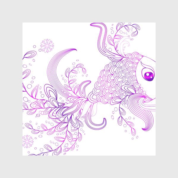 Скатерть «Рыбка с цветочным орнаментом на хвосте»