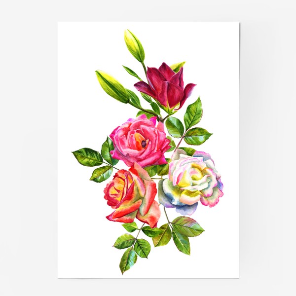 Постер «Watercolor Roses»
