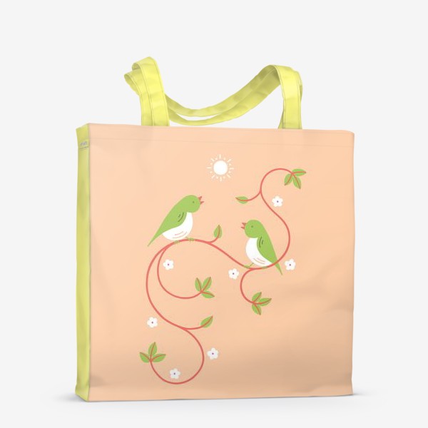 Сумка-шоппер «Весенний день (персиковый цвет)»