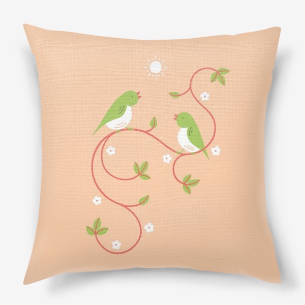 Подушка «Весенний день (персиковый цвет)»