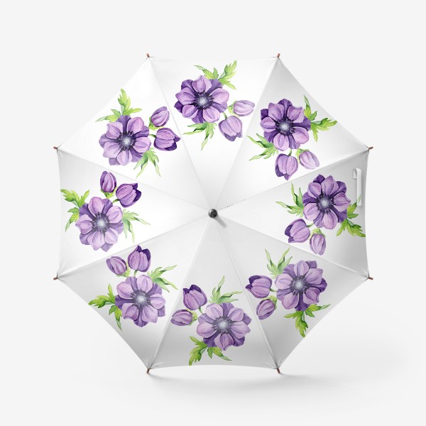 Зонт «Лиловые анемоны букет»