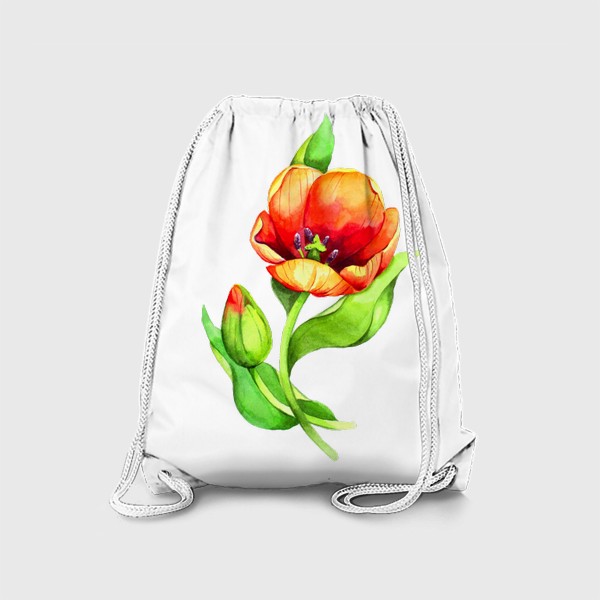 Рюкзак «Красный акварельный тюльпан»