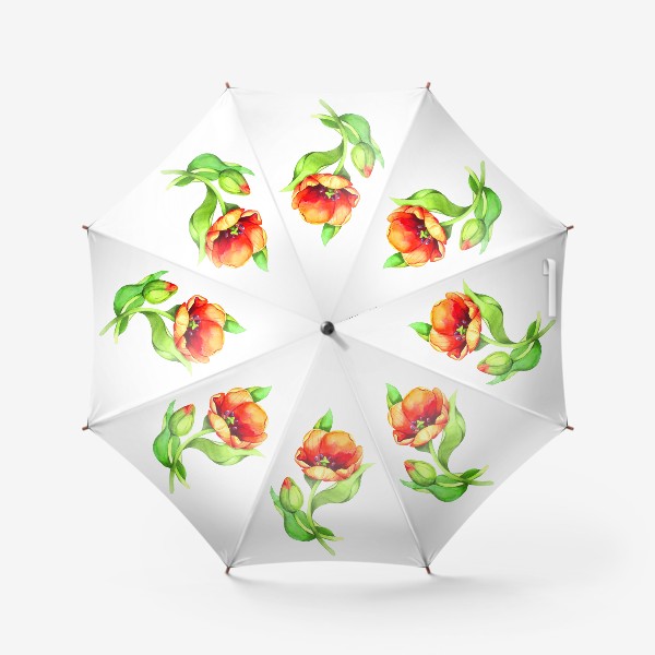 Зонт «Красный акварельный тюльпан»