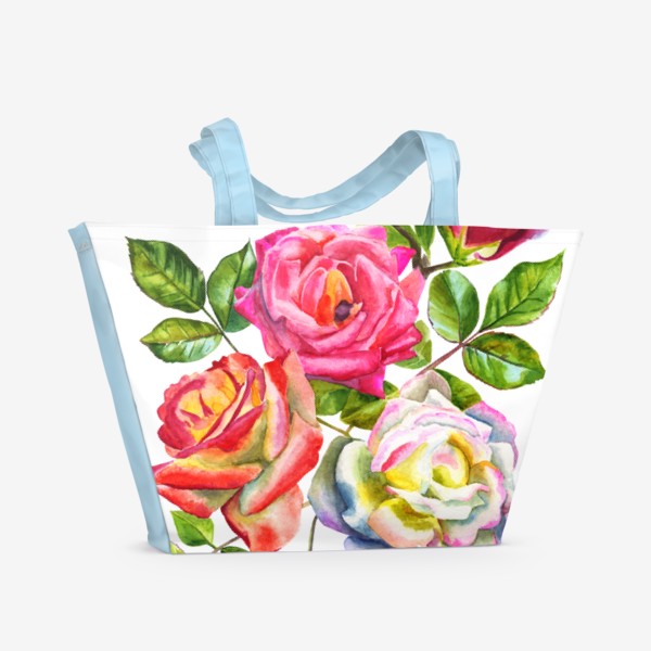 Пляжная сумка «Watercolor Roses»