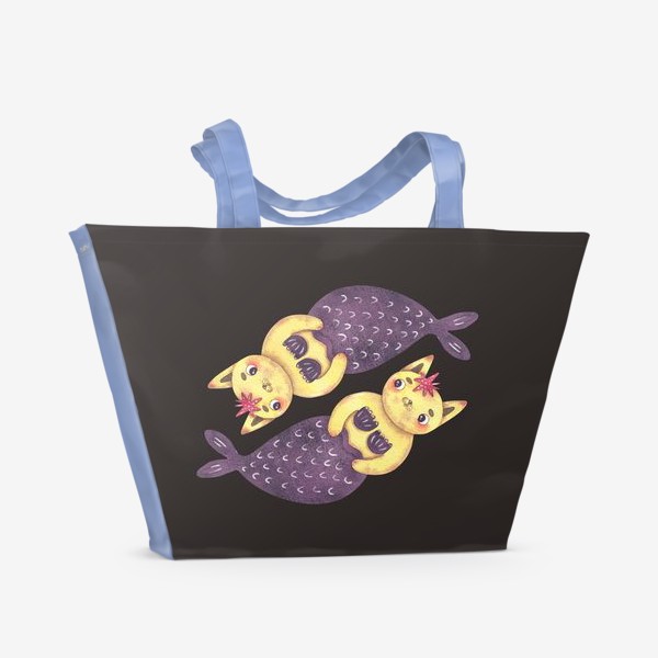 Пляжная сумка «Подарок для рыб. Знак зодиака рыбы. Рыбы-кошки. Подарок девушке, жене, сестре, подруге, коллеге, дочке»
