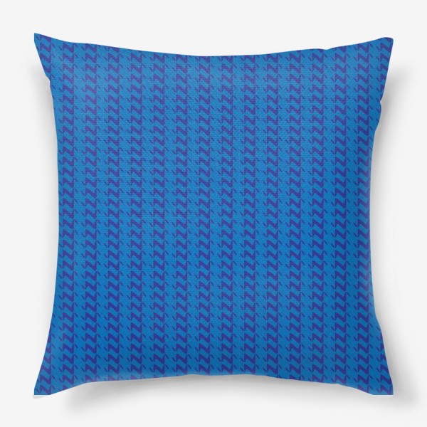 Подушка «Синий вязаный патерн»