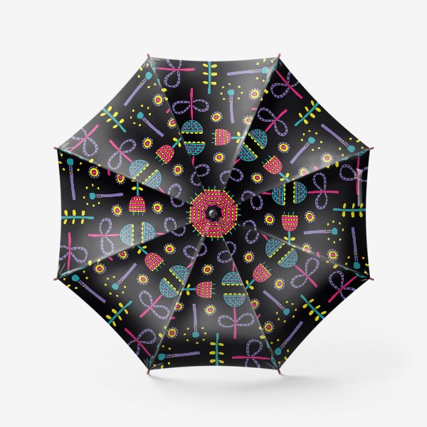 Зонт «Одуванчики на черном»