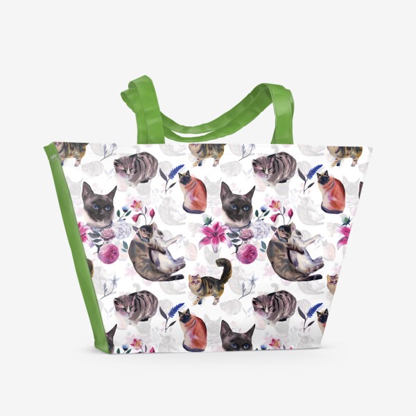 Пляжная сумка &laquo;Watercolor cats &raquo;