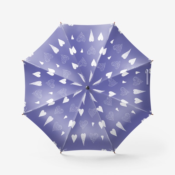 Зонт «Сердечки в горошек на фиолетовом»