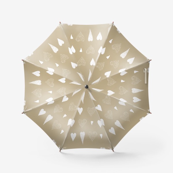 Зонт «Сердечки на бежевом»