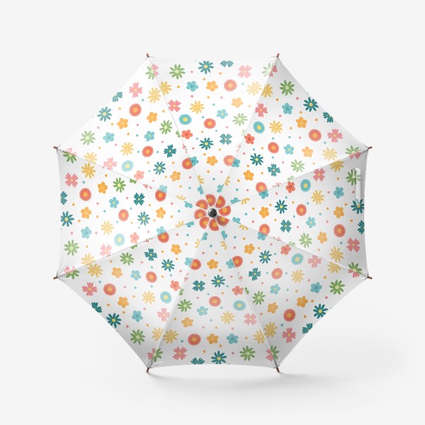 Зонт «Цветы на белом фоне. Летний или весенний узор »