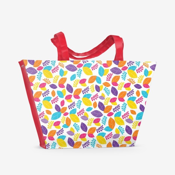Пляжная сумка «Разноцветные листья. Яркий узор»