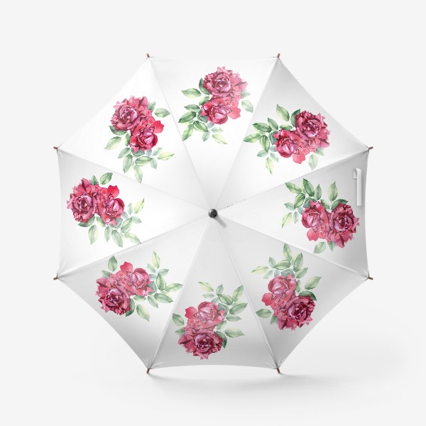 Зонт «Красные розы акварелью»